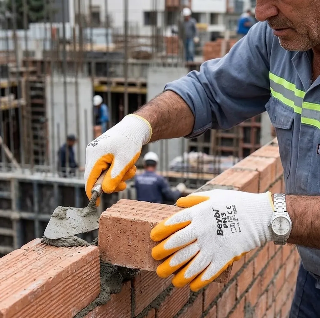 Beybi PN3 Sarı Nitril Kaplı Polyester Örme İş Eldiveni