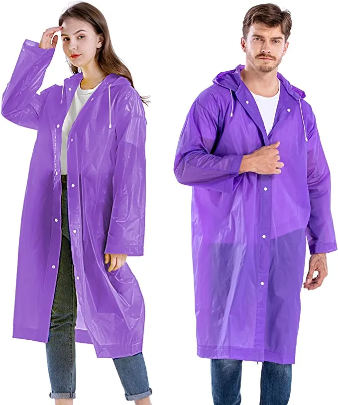 KKDSTOCK Unisex Yağmurluk Su Rüzgar Geçirmez Çıtçıtlı Kapüşonlu Eva Yağmurluk