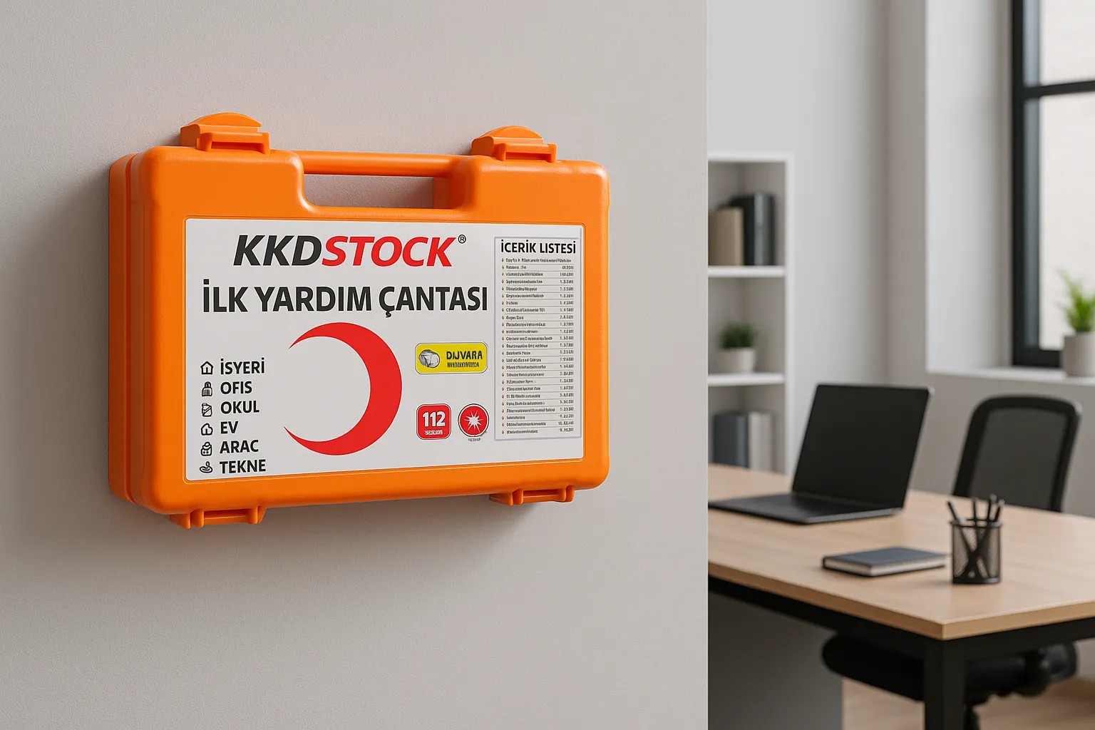 KKDSTOCK Profesyonel Duvara Monte Edilebilir İlk Yardım Çantası