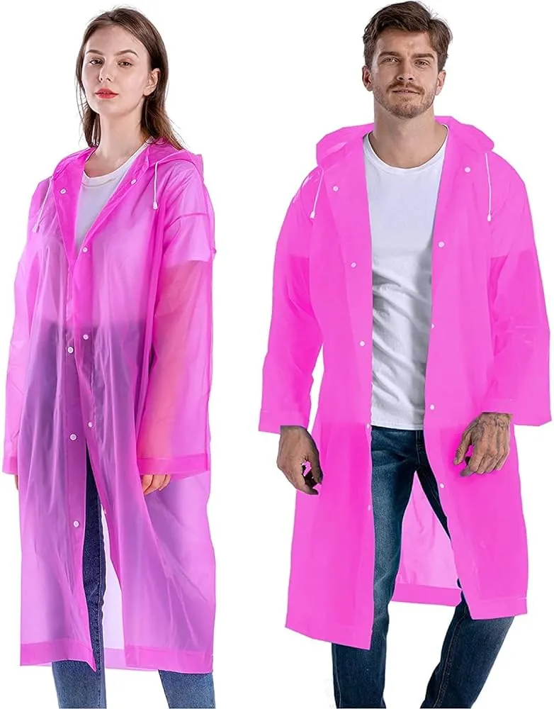 KKDSTOCK Unisex Yağmurluk Su Rüzgar Geçirmez Çıtçıtlı Kapüşonlu Eva Yağmurluk