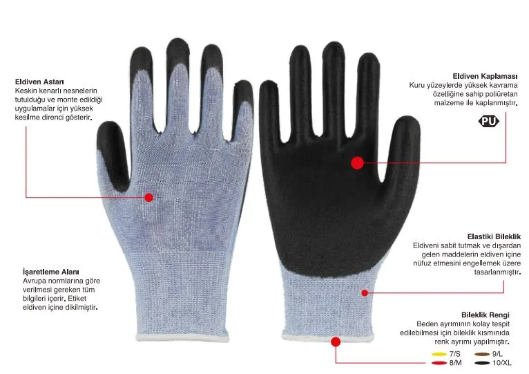 Starline STL-1011 Dyneema Kesilmeye Dayanıklı İş Eldiveni