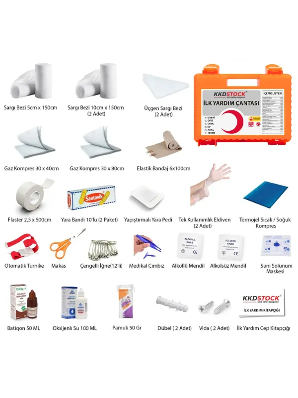 KKDSTOCK Profesyonel Duvara Monte Edilebilir İlk Yardım Çantası