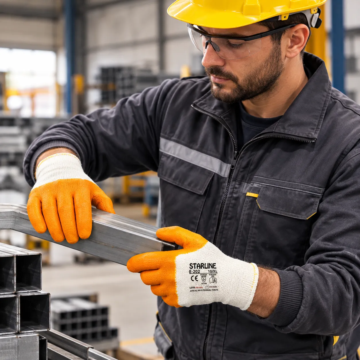Starline E-202 Nitril Kaplı Pamuk Astar İş Eldiveni 