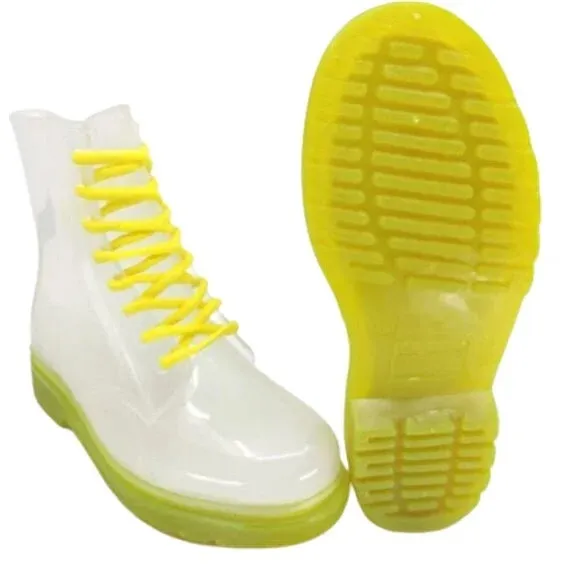 KKDSTOCK Şeffaf Yağmur Çizmesi Su Geçirmez Şık Bot